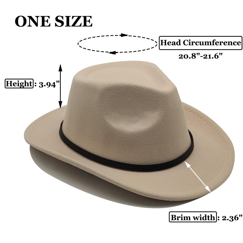 Willheoy Kids Cowboy Hat for Girls Boys Unisex Western Cowgirl Hat with Buckle Belt Wide Brim Fedora Hat Dress Up Costume - Image 3